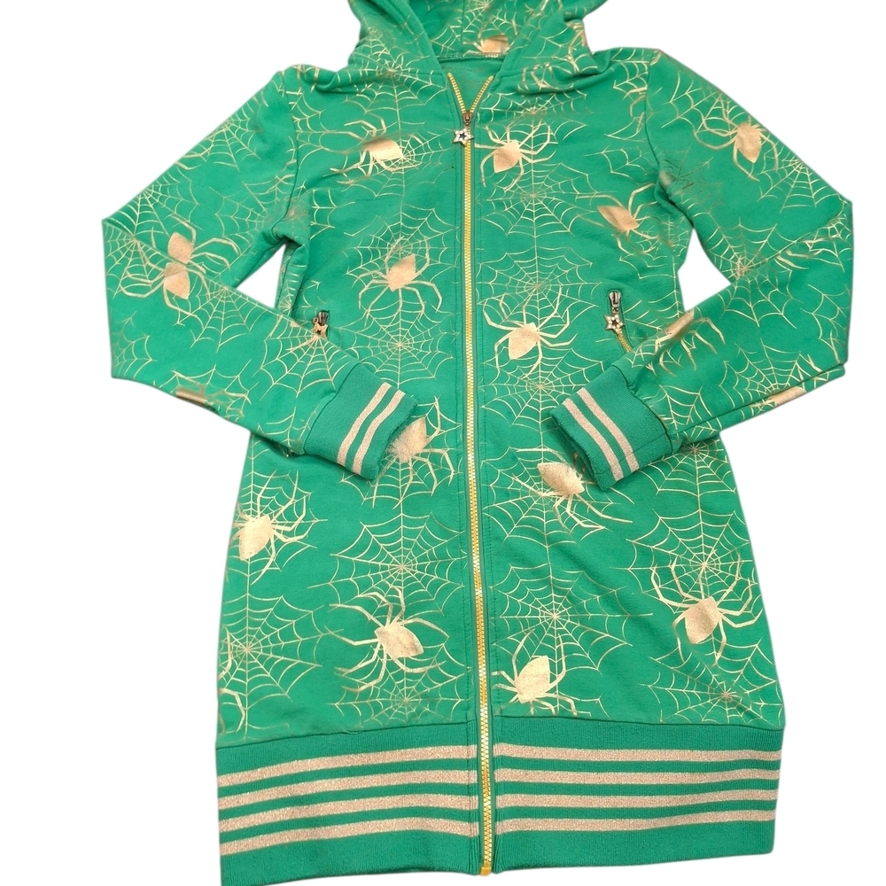 Impressions Green and Gold Long Sleeve Dress